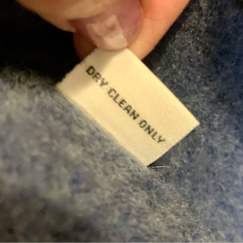 Belle France Cashmere Open Front Cardigan Sweater Blue Size Medium - Picture 12 of 13